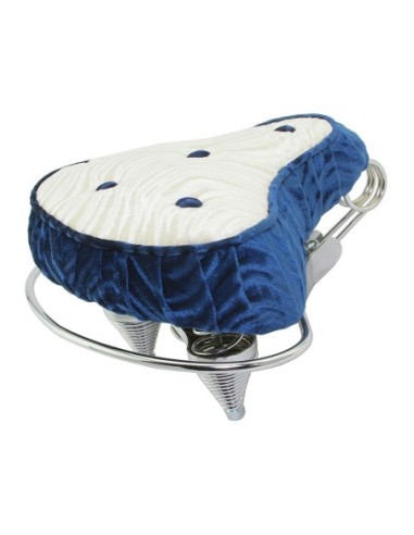 Beach Cruisers Saddle Velour Blue White.